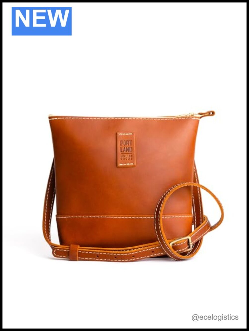 Leather Crossbody Purse Full-Grain Handmade Adjustable Strap